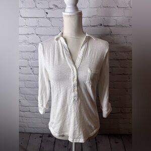 The white label The White Company white Button-Down Shirt size 12